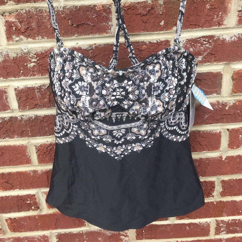 Athleta NWT black tankini. 32B/C